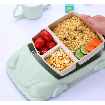 Set Peralatan Makan Bentuk Kartun Mobil untuk Bayi